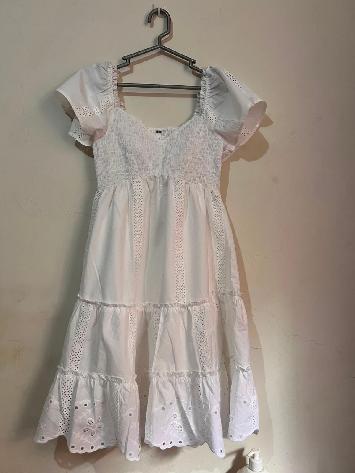 Vestido Blanco Romántico de Encaje / Broderie - Estilo Boho Chic